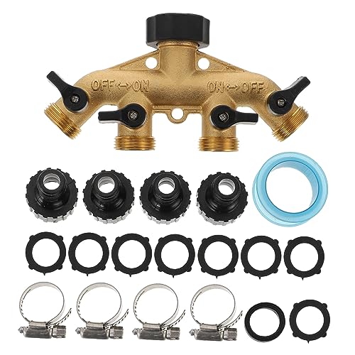 DIKACA 4 Wege Garten Schlauch Adapter Set Schlauch Verteiler Für Wasserhahn Inklusive 18 Teiligem Zubehör Für Optimale Bewässerung Und Verteilung Im Garten DIKACA 4 Wege Garten Schlauch Adapter Set Schlauch Verteiler Für Wasserhahn Inklusive 18 Teiligem Zubehör Für Optimale Bewässerung Und Verteilung Im Garten von DIKACA