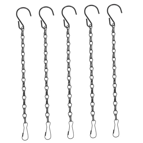 DIKACA 5er Set Schwarze Hängetropfketten Mit Haken Ideal Für Vogelhäuser Blumentöpfe Windspiele Laternen Und Dekorative Aufhängungen Lange Ketten Für Garten Und Innenräume von DIKACA