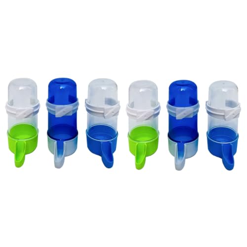 DIKACA 6 Stück Teiliges Automatisches Trinkwasserspender für Papageien und Kleine Vögel Leicht zu Reinigen Geeignet für Vogelkäfige und Haustiertränken Zufällige Farbe von DIKACA
