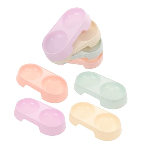 DIKACA 8 Stück Teiliges Katzen Doppelnapf in Candy Farben rutschfeste Futter und Wassernäpfe Ergonomisch Erhöhte Futterschalen für Gesunde Fresshaltung Einfache von DIKACA