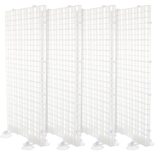 DIKACA Aquarium Trennwand Lattice Plate Transparent mit Saugnäpfen Zufallsfarbe Fischtank Teiler für Fischisolation Zucht Plattformbau Langlebiges Spaltbares Zufällige Zufällige Farbe von DIKACA