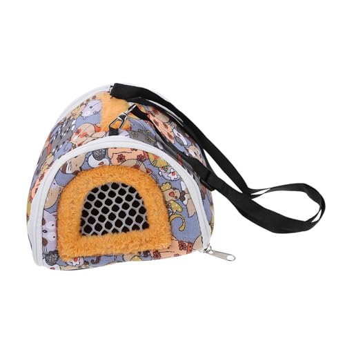 DIKACA Atmungsaktive Hamster Tragetasche mit Tiermotiv Weiche Langlebige Transporttasche für Kleintiere Wie Hamster Meerschweinchen Chinchilla Igel für Outdoor Reisen und Ausflüge von DIKACA