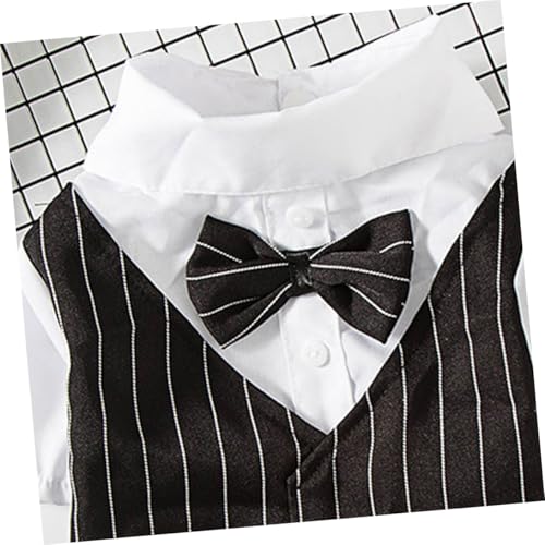 DIKACA Eleganter Hundesakko Schwarz Strapazierfähiges Material Komfortabel und Bewegungsfreundlich Festliche Hundekleidung für Hochzeit Karneval Fotoshootings Pflegeleicht und Schnell von DIKACA