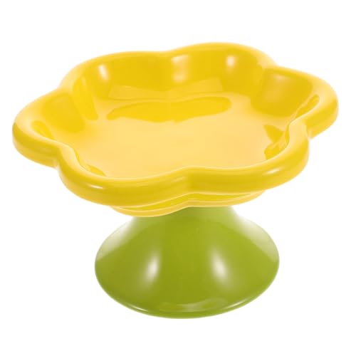 DIKACA Erhöhter Katzenfutternapf aus Keramik Ergonomischer Blumenförmiger Futter und Wassernapf für Katzen und Kätzchen für Nassfutter und Leckereien von DIKACA