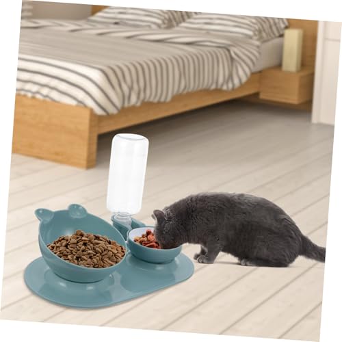 DIKACA Erhöhter Katzennapf mit Halswirbelschutz und Automatischer Wasserversorgung Rutschfestes Futter Trinknapf Sicherem PP für Katzen und Kätzchen Komfortabel und Praktisch von DIKACA