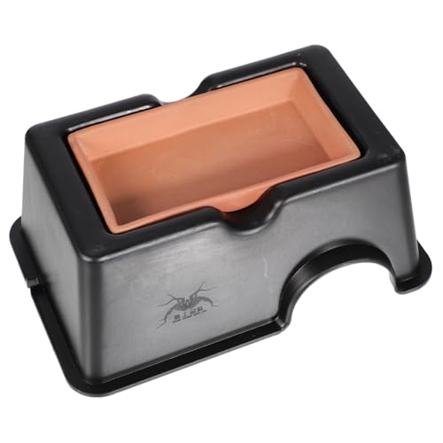 DIKACA Große Keramik Schlangenhöhle Futterspender und Versteck für Ball Pythons Reptilien Terrarium Dekoration Langlebig Dunkel Gestaltet Natürlicher Effekt von DIKACA