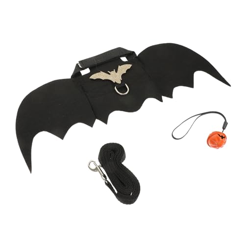 DIKACA Halloween Hasenkostüm mit Fledermausflügeln Atmungsaktiv und Strapazierfähig Dekoratives Kaninchen Geschirr für Kleine Haustiere Geeignet für Kaninchen Chinchillas und Frettchen von DIKACA