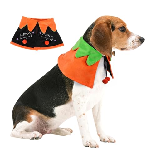 DIKACA Halloween Haustier Umhang Doppelseitig Bestickt Atmungsaktiv Weicher Hundemantel für Kostüm Party Foto Requisiten für Halloween Fasching und Haustiergeburtstag von DIKACA