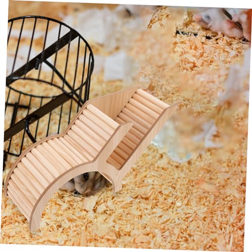 DIKACA Hamster Holzhaus mit Tunnel Sicheres Versteck für Zwerghamster und Kleintiere für Innenbereich Fördert Aktivität und Wohlbefinden Kleiner Haustiere von DIKACA