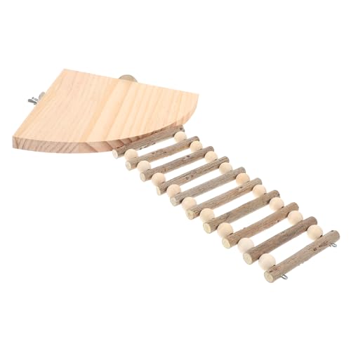 DIKACA Hamster Holzleiter Plattform mit Kletterfunktion Stabiles Holzspielzeug für Zwerghamster Rennmäuse und Meerschweinchen Vielseitige Kleintier Spielplattform für Käfig und Gehege von DIKACA