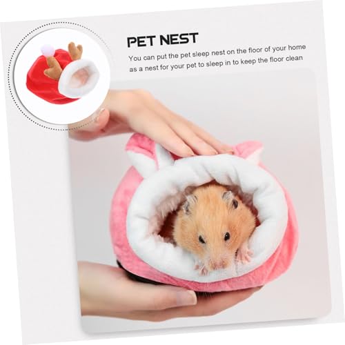 DIKACA Hamster Kuschelnest Winter Warmes Haustierbett für Meerschweinchen Chinchilla Igel Weiches Wärmendes Schlafhaus Kleintier Rückzugsort für Kleine Tiere Leicht und Pflegeleicht von DIKACA