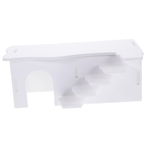 DIKACA Hamsterhaus mit Leiter Meerschweinchen Versteck aus Bissfestem Sicherem Material Komfortables Nagetier Spielhaus DIY Bemalbar Geeignet als Haustier Rückzugsort von DIKACA