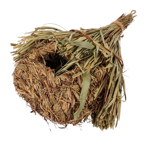 DIKACA Handgefertigtes Hängendes Vogelhaus aus Geflochtenem Gras Großes Sicheres Nistnest für Kanarienvögel Papageien und Kleine Wildvögel Natürliches Brutnest für Innen Außenbereich von DIKACA