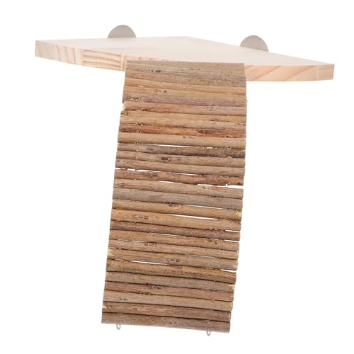DIKACA Holz Hamster Kletterplattform für Kleintiere Naturholz für Hamster Meerschweinchen und Ratten Sichere und Vielseitige Kletterhilfe für Käfige von DIKACA