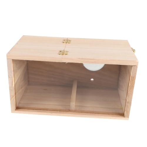 DIKACA Holz Papageien Brutkasten mit klarem Fenster Vogel Nistkasten für Wellensittiche Unzerstörbares Vogelhaus für Zebrafinken Nymphensittiche Agaporniden Outdoor Garten Dekor von DIKACA