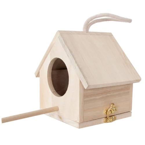 DIKACA Holz Vogelhaus zum Aufhängen Stabiles Nistnest mit Langem Sitzsteg Wetterfestes Schlafnest für Kleine Vögel Natürlicher Massivholz Nistkasten für Garten und Terrasse DIKACA Holz Vogelhaus zum Aufhängen Stabiles Nistnest mit Langem Sitzsteg Wetterfestes Schlafnest für Kleine Vögel Natürlicher Massivholz Nistkasten für Garten und Terrasse von DIKACA