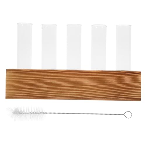DIKACA Holzständer Klare Blumenvase Desktop Glaspflanzen Vermehrungsstation Reagenzglas Pflanzenvermehrungsrohre Terrariumpflanzen Pflanzenterrarium im Holzständer für Hydrokulturpflanzen DIKACA Holzständer Klare Blumenvase Desktop Glaspflanzen Vermehrungsstation Reagenzglas Pflanzenvermehrungsrohre Terrariumpflanzen Pflanzenterrarium im Holzständer für Hydrokulturpflanzen von DIKACA