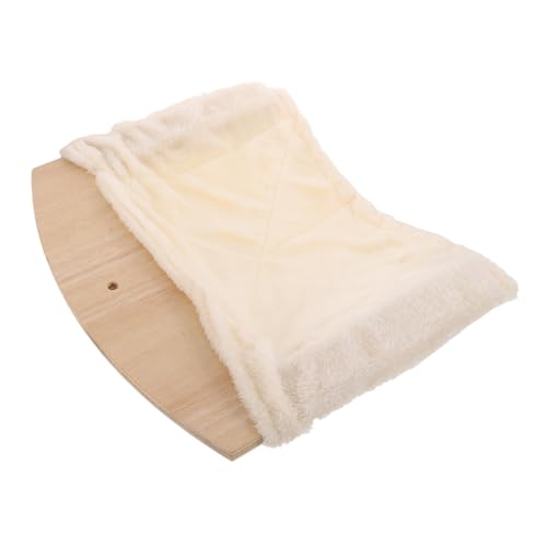 DIKACA Katze Wandhängematte aus Massivem Holz Platzsparendes Wandmontiertes Katzenregal mit Kratzbrett Gemütliche Hängematte für Indoor Katzen für Große Katzen und Kätzchen Moderne von DIKACA