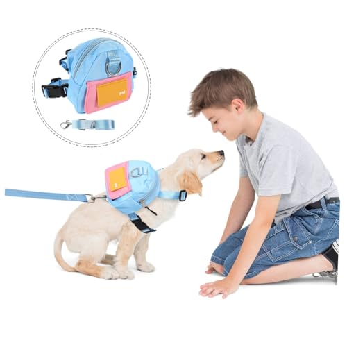 DIKACA Kleiner Hund Rucksack mit Verstellbarem Geschirr und Reißverschluss Strapazierfähiger Pet Backpack Harness für Outdoor Wandern Reisen Selbsttragender Sicherer Hundetragetasche für von DIKACA