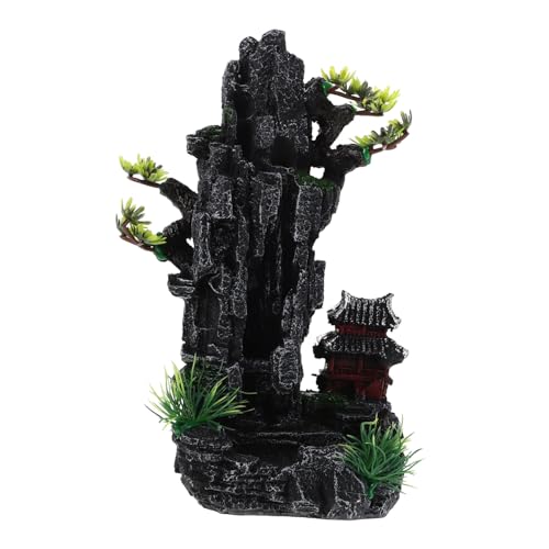 DIKACA Künstliche Aquarium-Dekoration Felsenberg mit Haus Resin-Figur Fischversteck für Betta Garnelen Naturnahes Design Pflegeleicht Fischfreundlich Langlebig Harmonische DIKACA Künstliche Aquarium-Dekoration Felsenberg mit Haus Resin-Figur Fischversteck für Betta Garnelen Naturnahes Design Pflegeleicht Fischfreundlich Langlebig Harmonische von DIKACA
