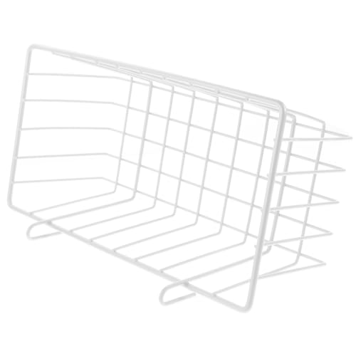 DIKACA Metal Bunny Feeder Halterung Weiß Mittelgroß Metall Heuraufe für Kaninchenkäfig Glatte Oberfläche Einfache Reinigung Praktischer Futterspender für Tägliche Nutzung von DIKACA