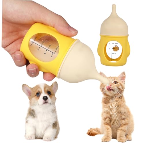 DIKACA Neugeborene Haustier aufzuchtflasche Ergonomische Katzen Welpenmilchflasche mit Klarer Messanzeige Auslaufsicheres Design Leicht zu Reinigen und Sicher für Kleine Haustiere von DIKACA