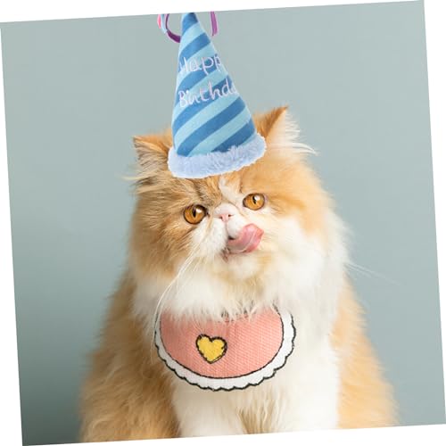 DIKACA Niedlicher Haustier Geburtstagshut Leichte Atmungsaktive Kostümkappe Wiederverwendbar Verstellbar für Kleine und Mittelgroße Hunde und Katzen für Party Karneval Fotoshooting von DIKACA