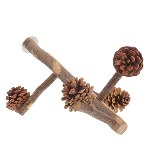 DIKACA Papageien käfig Holzsitzstange mit Kletterspielzeug und Natürlichem Kiefernzapfen Stabiler Vogelspielplatz für Wellensittiche und Kleine Vögel Einfach zu Montierender Ruhe DIKACA Papageien käfig Holzsitzstange mit Kletterspielzeug und Natürlichem Kiefernzapfen Stabiler Vogelspielplatz für Wellensittiche und Kleine Vögel Einfach zu Montierender Ruhe von DIKACA