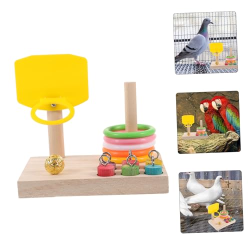 DIKACA Papageienspielzeug Holz Mini Basketball Vogeltraining Intelligenzfördernd Beschäftigung für Papageienkäfige zur Langeweilebekämpfung und Zufällige Farbe Zufällige Farbe von DIKACA