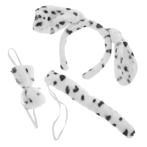 DIKACA Plüsch Welpen Kostüm mit Kopfband Fliege und Weiche Hundekostüm Requisiten für Karneval Halloween Party und Bühnenauftritte und Langlebig Geeignet von DIKACA