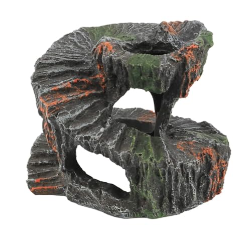 DIKACA Reptilien Sonnenplattform aus Hochwertigem Resin Farbbeständig und Langlebig Basking Terrace und Versteck für Schildkröten und Fische im Aquarium und Terrarium Geeignet für von DIKACA