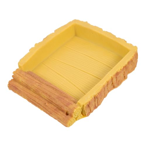 DIKACA Reptilien Wasserschale aus Robustem Resin Glatte Ränder Grate als Futterschale und Wasserstelle für Schildkröten und Terrarien Praktische für Einfache Fütterung und Tränkung von DIKACA