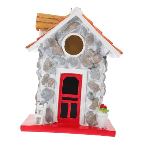 DIKACA Schweres Resin Vogelhaus zum Hängen Wetterfestes Garten Nistkasten für Kleinvögel Dekoratives Außenvogelhaus mit Stabilem Design für Balkon Baum Fenster und Gartenbereiche von DIKACA