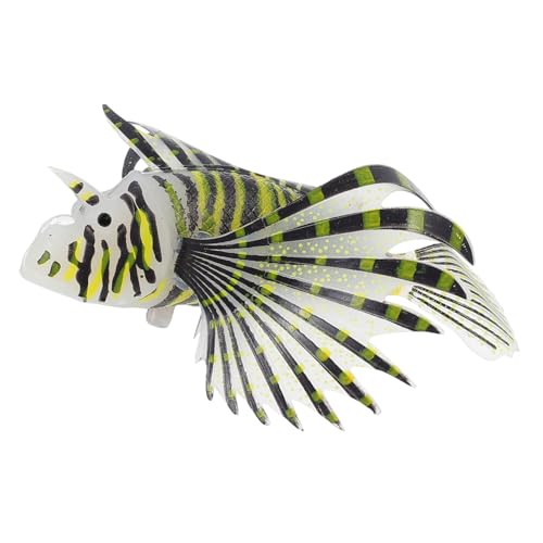 DIKACA Silikon landschaftsdekoration Künstlicher Löwenfisch Aquarium Deko Realistische Fischform Langlebig Naturgetreu für Tropische Aquarien Fish Tank Ornamente von DIKACA