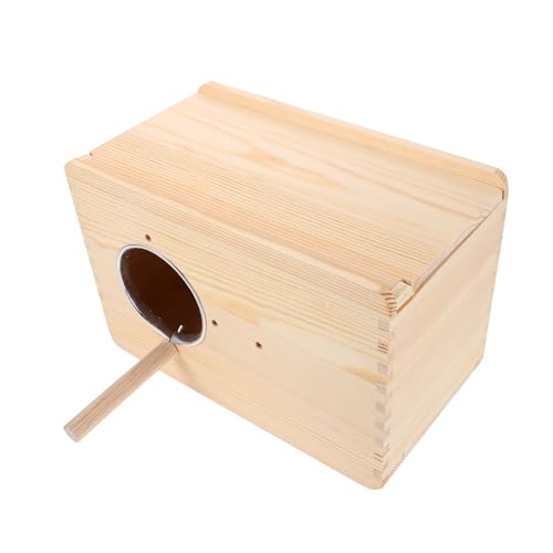 DIKACA Sittich Zuchtkäfig Zuchtnest Für Sittiche Nisthaus Für Sittiche Vogelzuchtholznest Papageiennisthaus Nestbett Für Papageien Hängendes Papageiennest Aus Holz von DIKACA