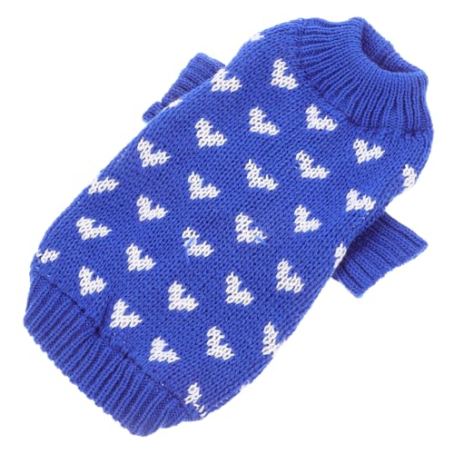 DIKACA Strickpullover Hund mit Herzmuster Elastischer Rollkragen Warme Hundepullover für Kleine bis Mittlere Hunde Modischer Bequemer Hundepullover Maschinenwaschbar Hundekleidungsdekor von DIKACA