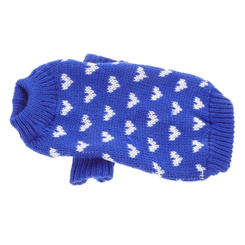 DIKACA Valentinstag Hundepullover Herzmuster Gestrickt Atmungsaktiver Maschinenwaschbarer Hundepullover für Kleine Hunde XL Dekorativer Winter für Modische Haustiere von DIKACA