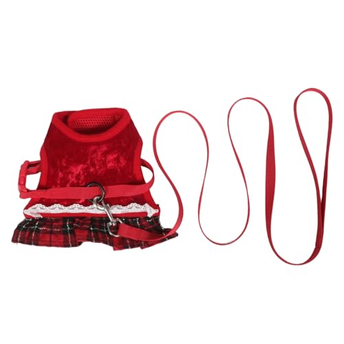DIKACA Verstellbares Kaninchen Geschirr und Leine Atmungsaktive Kleintierweste für Kaninchen Meerschweinchen und Katzen Sicheres Polyester Brustgeschirr für Outdoor Spaziergänge von DIKACA