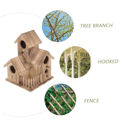 DIKACA Vogelhaus Nistkasten aus Holz Parakeet Nesting Cottage Wetterfestes Nistplatz für Wellensittiche Kleine Vögel Gartendeko Stabil und Wetterbeständig von DIKACA