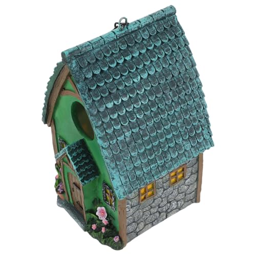 DIKACA Vogelhaus aus Langlebigem Harz Hängendes Vogel Nest für Garten Dekorative Vogelhaus Deko für Hinterhöfe Wetterfest und Pflegeleicht mit Kette zur Einfachen Installation von DIKACA