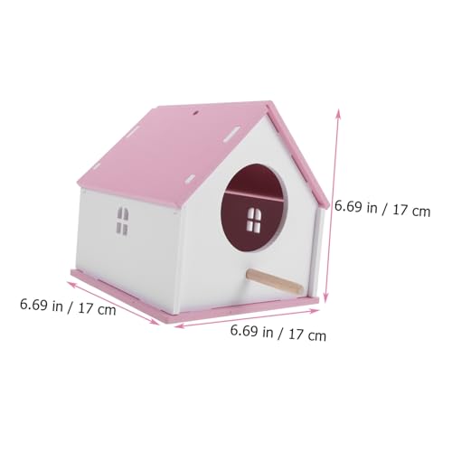 DIKACA Vogelhaus für Papageien Mittelgroßes Dekoratives Vogelhäuschen in Rosa aus Langlebigem Material Einfach zu Reinigen für Garten Balkon als Sicheres Nest und Futterstelle von DIKACA