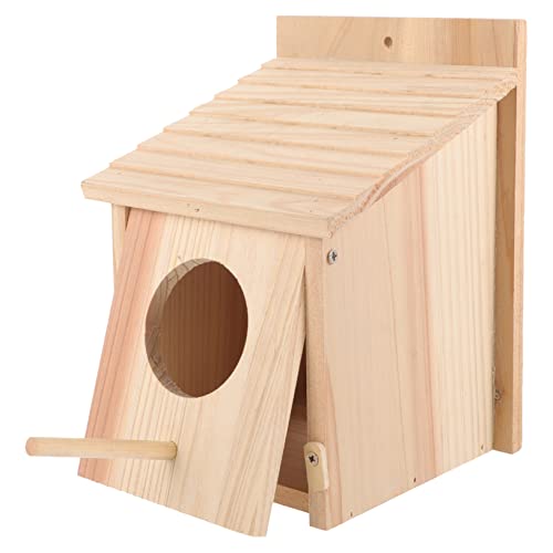 DIKACA Vogelkäfig aus Holz Fütterung klein im Freien wild Häuser vogelhaus Garten Nisthaus Vogelhäuschen für den Garten Vogelbrutnest Vogel Nistkäfig Vogelnisthaus Metall von DIKACA