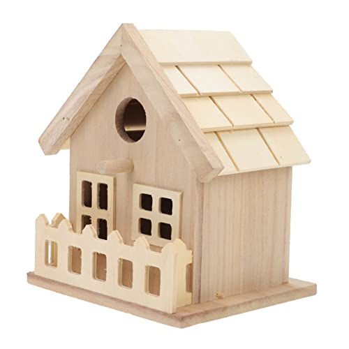 DIKACA Vogelnest Vogelfutternest Vogel-hängehütte Aus Holz Vogelhaus Modell Vogelhaus Im Freien Holzhandwerk Selber Machen Brutruhe Für Sittiche Dekor Hölzern Ornament Schreibtisch von DIKACA