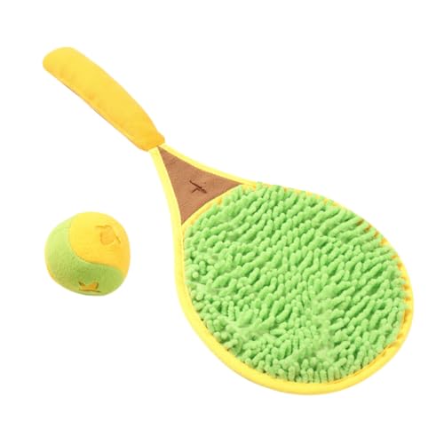 DIKACA Wear Resistant Hundespielzeug Tennisracket Form Interaktives Welpen Sound und Schnüffelfunktion Waschbar Gesundes Beschäftigungsspielzeug für Haushalte mit Hunden von DIKACA