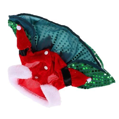 DIKACA Weihnachtliches Haustierkleid Winterfest Rotes Pailletten Kleid mit Weihnachtsbaum Motiv für Katzen und Hunde Festliche Festtags Kleidung Komfortabler Sitz und Glitzerndes Design von DIKACA