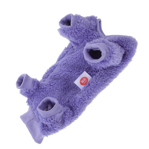 DIKACA Winter Warmer Katzenpullover für Sphynx Katzen Doppelseitiger Fleece-Mantel mit Ärmeln Weiches Dickes Haustier-Outfit für Kleine Hunde und Katzen XL Violett Stilvoll und von DIKACA