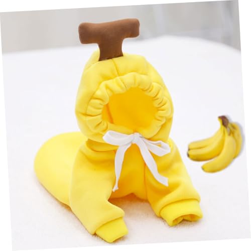 DIKACA Winterliches Hundekostüm Banane mit Weichem Fleece Lustiger Party hundepullover für Kleine bis Mittelgroße Hunde Wärmende Haustierkleidung für Herbst und Winter Bequem und von DIKACA