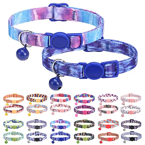 DILLYBUD Breakaway Katzenhalsbänder für Mädchen, Jungen, Katzen, personalisiert mit verschiedenen Mustern, 2 Stück, niedliche klassische Sicherheitsschnallen und Glocken, verstellbar, bunt, rosa DILLYBUD Breakaway Katzenhalsbänder für Mädchen, Jungen, Katzen, personalisiert mit verschiedenen Mustern, 2 Stück, niedliche klassische Sicherheitsschnallen und Glocken, verstellbar, bunt, rosa von DILLYBUD