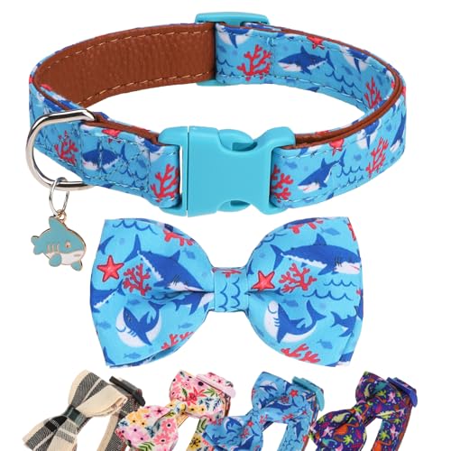 DILLYBUD Hundehalsbänder für kleine, mittelgroße und große Hunde mit Fliege, verstellbar, niedliches Hundehalsband für Mädchen, Jungen, mit Charm, weiches Leder, Hundehalsband für Welpen, Frühling DILLYBUD Hundehalsbänder für kleine, mittelgroße und große Hunde mit Fliege, verstellbar, niedliches Hundehalsband für Mädchen, Jungen, mit Charm, weiches Leder, Hundehalsband für Welpen, Frühling von DILLYBUD