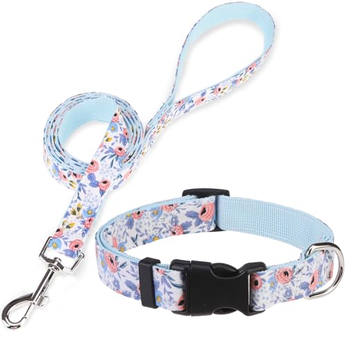 DILLYBUD Hundehalsband und Leine, Set für kleine Hunde, verstellbares, weiches Welpenhalsband mit Schnellverschluss-Schnalle, 1,5 m, strapazierfähiges Nylon, passende Leine für Jungen, Mädchen DILLYBUD Hundehalsband und Leine, Set für kleine Hunde, verstellbares, weiches Welpenhalsband mit Schnellverschluss-Schnalle, 1,5 m, strapazierfähiges Nylon, passende Leine für Jungen, Mädchen von DILLYBUD
